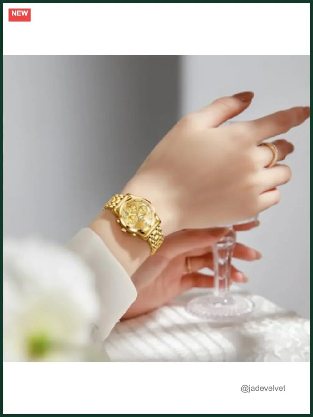 Ladies Multifunction Watch Stainless Steel Two Tone Analog Quartz Waterproof